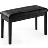 Wooden Duet Piano Bench PU Leather Keyboard Seat Piano Stool w/Music Storage