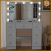 Large Dressing Table With 11 led Mirror Drawers Vanity Set Bedroom Makeup Table