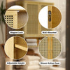 Bathroom Wall Cabinet Bamboo Medicine Cabinet 2 Rattan Doors for Kitchen Hallway
