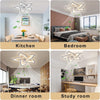 LED Ceiling Fan Light Dimmable Living Room Chandelier Lamp With Remote Control