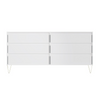 Chest of Drawers White with 6 Drawers Modern Style Bedroom Furniture Gold Legs