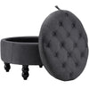 2 Sided Round Coffee Table Ottoman Stool Pouf Footstool Chair Padded Seat Pouffe