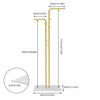 Gold Dual Pole Clothes Stand Coat Rack Hanger with Marble Base