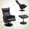 Recliner Chair with Footstool, Swivel Recliner Armchair with Adjustable Back