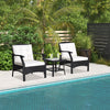3 PCS Outdoor Furniture Set Modern Patio Wicker Rattan Chair Bistro Set