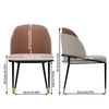 Set of 2 Leather Dining Chairs Kitchen Corner Side Chairs Bicolour Padded Seat
