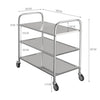 3-tier Rolling Kitchen Cart Trolley Stainless Steel Utility Catering Storage 90H