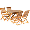 5PCS Acacia Wood Outdoor Dining Set Folding Table w/ 4 Chairs Patio Garden Patio