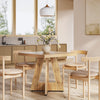 Square Dining Table for 4, 80cm Farmhouse Small Kitchen Table with Pedestal Base