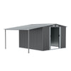 8 X 8ft Outdoor Garden Storage Shed w/Doule Slide Doors Galvanised Metal Black