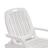 Resin Reclining Sun Loungers 5 Positions Adjustable Foldable Chair with Wheels
