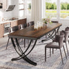 Rectangular Dining Table for 6-8, 200cm Industrial Kitchen Table for Dining Room