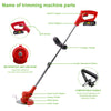 24V Cordless Strimmer Garden Grass Weed Electric Trimmer Edger Tool 2*Batteries