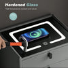 LED Bedside Table Wireless Charging Side Cabinet Nightstand with 3 Drawers Gray