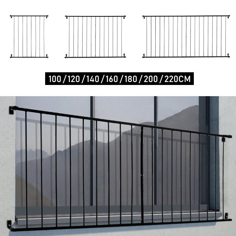 Window Balcony Railing 1000/1200/1400/1600/1800/2000/2200MM Juliet Balcony Wrought Iron Windo ...