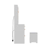 White Vanity Makeup Desk Stool Set With LED Lights Mirror Drawers Dresser Table