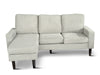 3 Seater Linen Corner Sofa, Reversible Chaise in Grey, Upholstered L Shape Couch