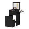 Modern Dressing Vanity Table Set with LED Mirror Stool Side Panel 2 Drawers