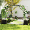 288cm Garden Arch Trellis Outdoor Arbor Archway w/2 Planter Boxes-Black