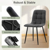 4X Dining Chairs Faux Leather Padded Seat Metal Legs Dining Room