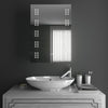 Bathroom Wall Led Mirror Cabinet Metal Back Box Storage with Clock Shaver Socket