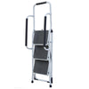 3 Step Ladder Folding Safety Stool Non Slip Tread Steel Foldable With Handrail