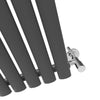 Vertical Radiator 1600 x 360 mm Grey Single Oval Column Central Heating Tall Rad