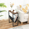 Narrow Side Table Slim Bedside Table with Magazine Holder Sling Sofa End Table