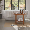 Shower Bath Seat Chair Stool Bench Non-Slip Safe Seat w/ Storage Shelf Organizer