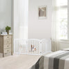 Folding 3/4 Panels Wood Pet Baby Safety Gate PlayPen Stair Doorway Secure Guard