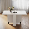 Mobile White Folding Dining Table Drop Leaf Rolling Desk with 2 Storage Shelves