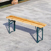 Outdoor Wood Folding Beer Table & 2 Bench Set Trestle Pub Patio Garden Steel Leg