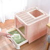 Large Self-Cleaning Hooded Cat Litter Box Enclosed Kitten Toilet Box Potty Tray