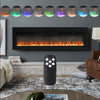 Black 70'' Electric LED Fireplace Glass Crystal Effect Heater Wall/Freestanding