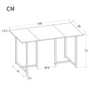 Kitchen Dining Table 140 cm Rectangular Marble Effects MDF Tabletop Metal Legs