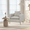 Modern Reading Chair Chenille Velvet Accent Chair Upholstered Armchair w/Piilow