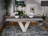 Grey White Dining Kitchen Table Extending 120 160cm V Leg Concrete 6 8 Masy