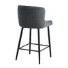 2 pcs Faux Leather / Velvet Bar Stools Diamond Design Soft Upholstered Seat Back