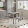 Square Table&2/4 Chairs Dining Set Wood Top Metal Frame Dining Table Kitchen