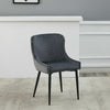 2/4/6 Pcs Dining Chairs Set Velvet Padded Seat Metal Legs Kitchen Armchair Home
