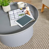 Side Table 70cm Round PP Anti UV Grey Living Home Furniture Lamp Coffee Seconds