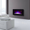 2025 TRUFLAME™ 7COLOUR LED BLACK 72CM WIDE GLASS FLAT ELECTRIC WALL MOUNTED FIRE