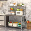 Stainless Steel Table with 2 Layer Top Shelf, Food Prep Workbench for Outdoor