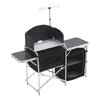 Aluminium Table Camping Kitchen Unit Storage Folding Outdoor Cook Station Shelf
