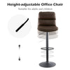 Set of 2 Brown Bar Stools Breakfast Stools With Foot Rest Swivel Gas Lift Modern