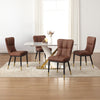 4x Luxury Faux Leather Kitchen Dining Chairs Accent Chairs with Metal Legs Black