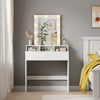 Bedroom Modern Dressing Table Vanity Desk With Drawers Shelves LED Mirror White