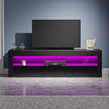 Black 120cm TV Unit Stand Cabinet with Shelf High Gloss Front with LED Lights
