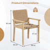 2X Outdoor Patio Dining Chairs Paper Rope Woven Armchairs Rubber Wood Frame