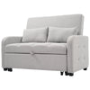 2 Seater Sofa Bed with Adjustable Backrest & Convertible Pull Out Bed Light Grey